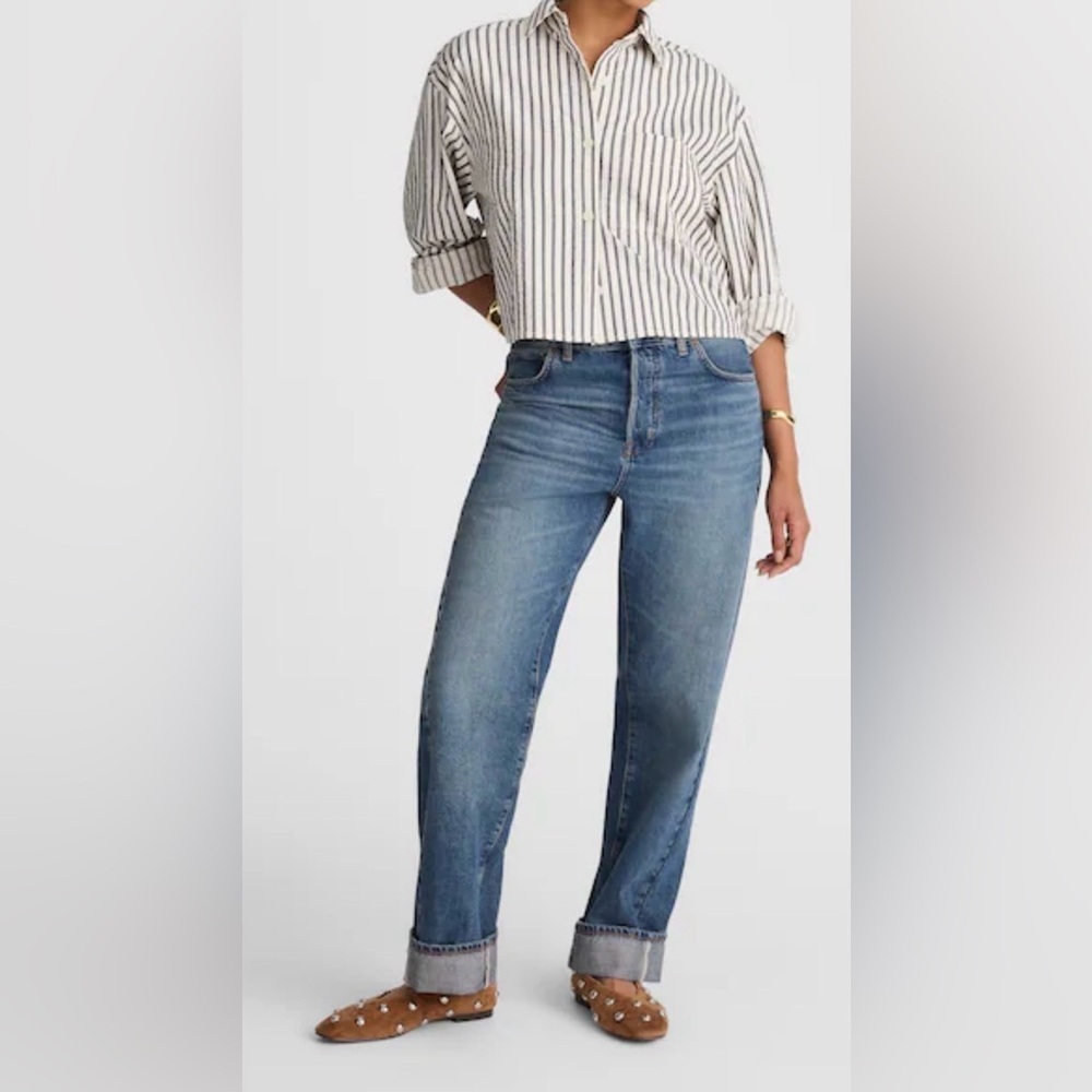 Madewell Straight Leg Jeans in Medium Blue